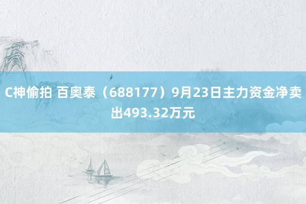 C神偷拍 百奥泰（688177）9月23日主力资金净卖出493.32万元