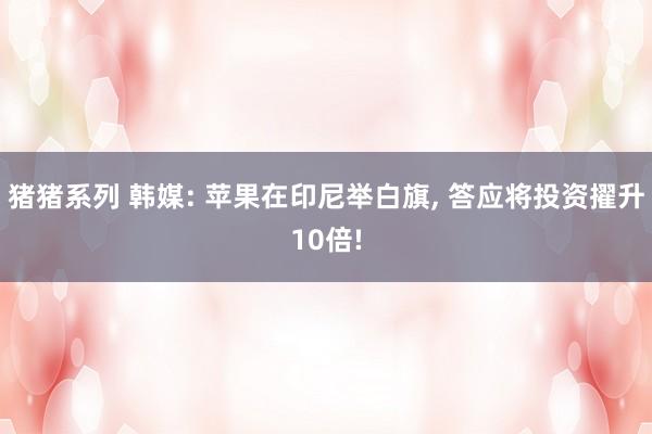 猪猪系列 韩媒: 苹果在印尼举白旗， 答应将投资擢升10倍!