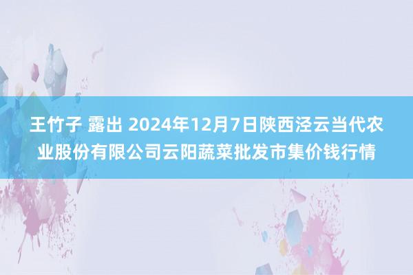 王竹子 露出 2024年12月7日陕西泾云当代农业股份有限公司云阳蔬菜批发市集价钱行情