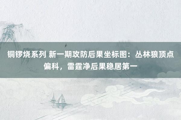 铜锣烧系列 新一期攻防后果坐标图：丛林狼顶点偏科，雷霆净后果稳居第一