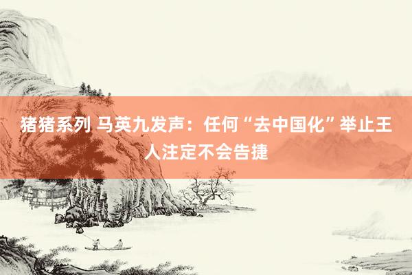 猪猪系列 马英九发声：任何“去中国化”举止王人注定不会告捷