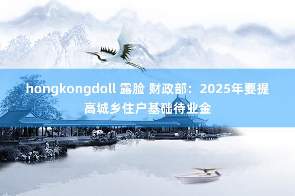 hongkongdoll 露脸 财政部：2025年要提高城乡住户基础待业金