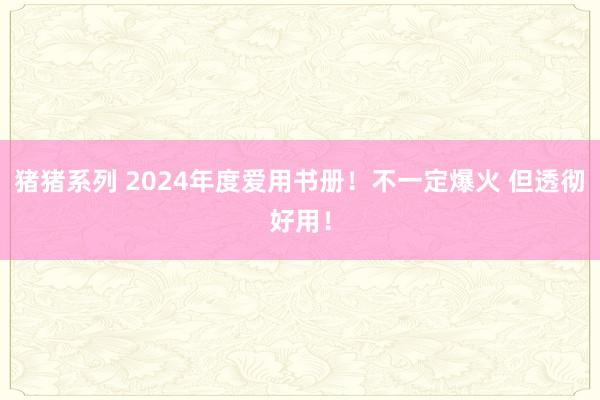 猪猪系列 2024年度爱用书册！不一定爆火 但透彻好用！