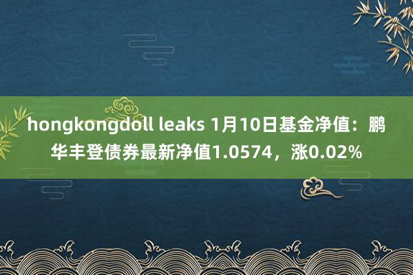 hongkongdoll leaks 1月10日基金净值：鹏华丰登债券最新净值1.0574，涨0.02%