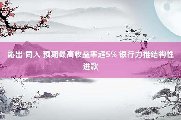 露出 同人 预期最高收益率超5% 银行力推结构性进款