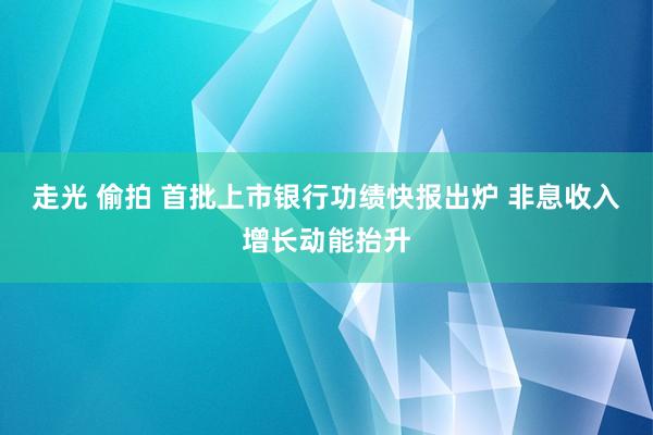 走光 偷拍 首批上市银行功绩快报出炉 非息收入增长动能抬升