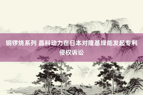 铜锣烧系列 晶科动力在日本对隆基绿能发起专利侵权诉讼