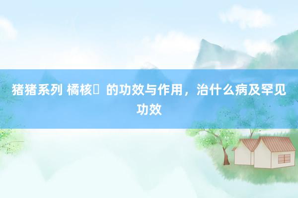猪猪系列 橘核​的功效与作用，治什么病及罕见功效