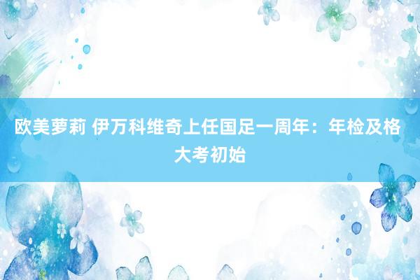 欧美萝莉 伊万科维奇上任国足一周年：年检及格 大考初始
