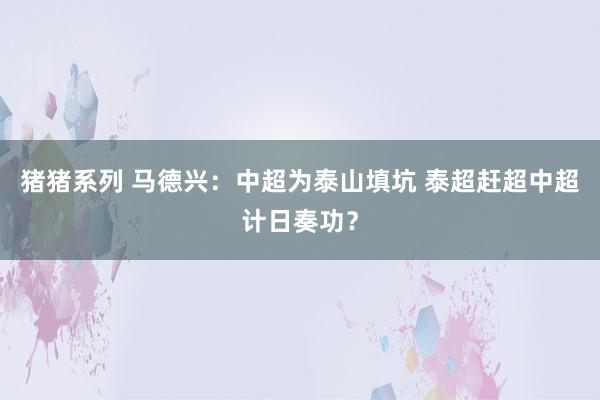 猪猪系列 马德兴：中超为泰山填坑 泰超赶超中超计日奏功？
