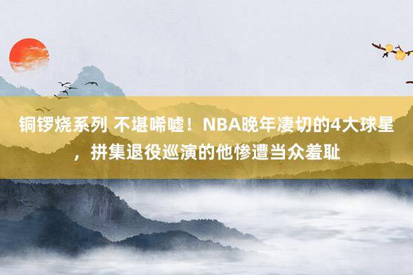 铜锣烧系列 不堪唏嘘！NBA晚年凄切的4大球星，拼集退役巡演的他惨遭当众羞耻