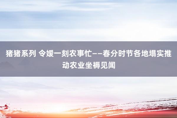 猪猪系列 令嫒一刻农事忙——春分时节各地塌实推动农业坐褥见闻