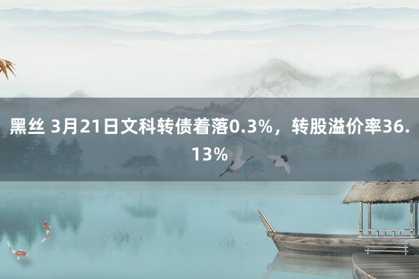 黑丝 3月21日文科转债着落0.3%，转股溢价率36.13%