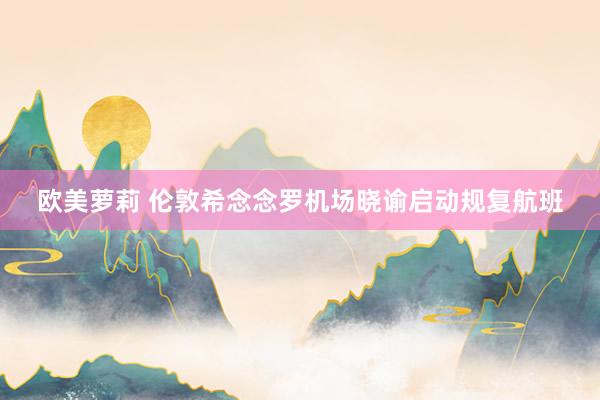 欧美萝莉 伦敦希念念罗机场晓谕启动规复航班