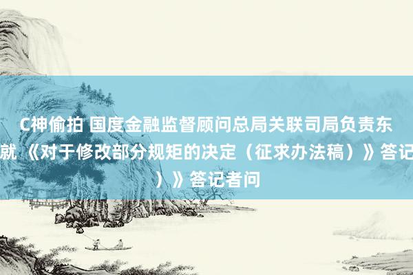 C神偷拍 国度金融监督顾问总局关联司局负责东谈主就 《对于修改部分规矩的决定（征求办法稿）》答记者问