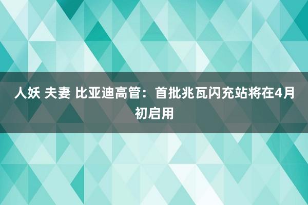 人妖 夫妻 比亚迪高管：首批兆瓦闪充站将在4月初启用