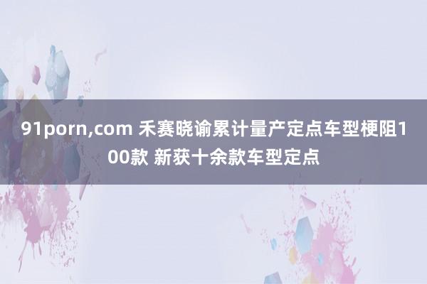 91porn，com 禾赛晓谕累计量产定点车型梗阻100款 新获十余款车型定点