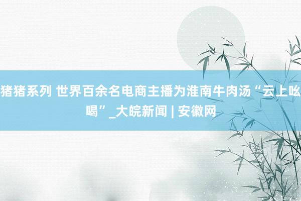 猪猪系列 世界百余名电商主播为淮南牛肉汤“云上吆喝”_大皖新闻 | 安徽网