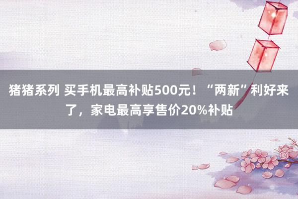 猪猪系列 买手机最高补贴500元！“两新”利好来了，家电最高享售价20%补贴