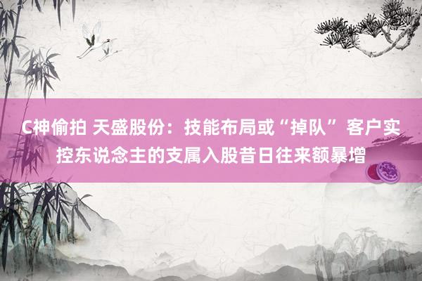 C神偷拍 天盛股份：技能布局或“掉队” 客户实控东说念主的支属入股昔日往来额暴增