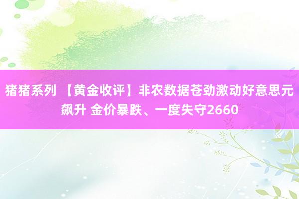 猪猪系列 【黄金收评】非农数据苍劲激动好意思元飙升 金价暴跌、一度失守2660