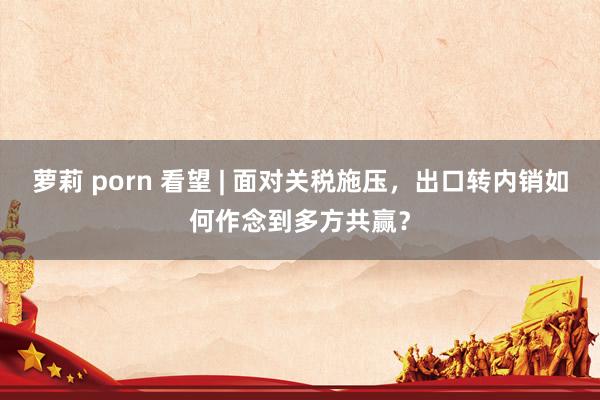 萝莉 porn 看望 | 面对关税施压，出口转内销如何作念到多方共赢？